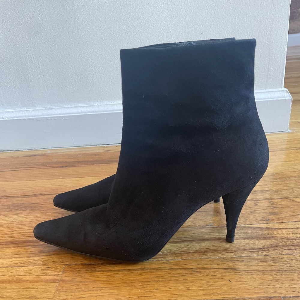 Saint Laurent Kiki 85 Suede Zip Boot Black